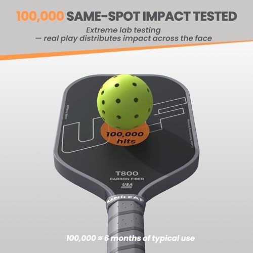 Pickleball Paddle and Balls Set, 1 Paddle + 4 Outdoor Pickleballs, T800 Raw Carbon Fiber Face, 16mm Full-Foam Core, Thermoformed Unibody, 8.1 oz