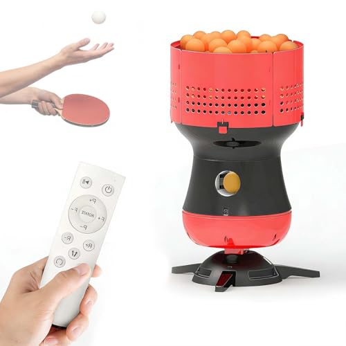 Table Tennis Robot, Automatic Ping Pong Machine for Beginners – Portable Cordless Indoor Training Robot with Adjustable Speed & Spin