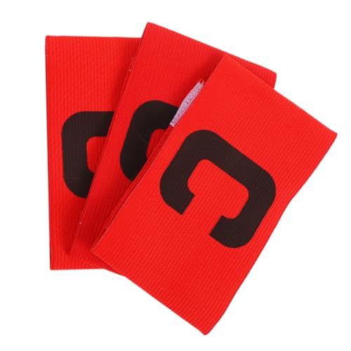Yardwe Elastic Sports Captain Armbands Durable Drop Team Leader Sleeves for Soccer Rugby Basketball Enhances - color: Red