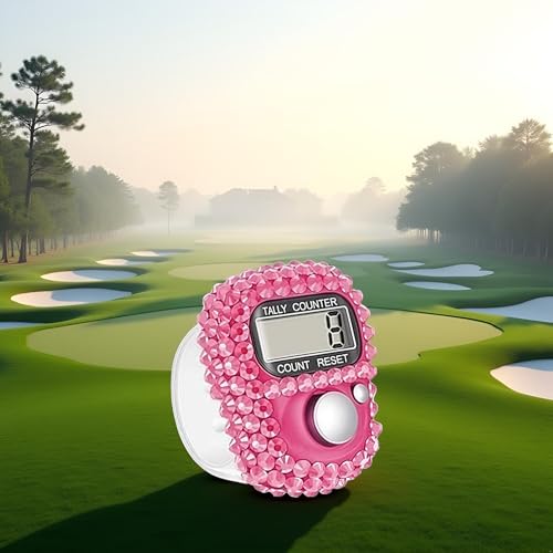 Electronic Finger Tally Counter Clicker Counter,Portable Digital Display Tally Counter,Convenient Resettable Mini Lap Counter for Golf Goods Counting Accessories,Track and Field Lap Counters - color: Pink