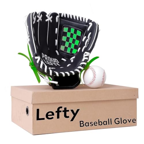 Left Handed Baseball Glove for Kids, Entry-Level Left Handed Baseball Glove, Durable Lefty Tball Gloves for Kids Youth Training. 10.5in, Age 4-7 - color: Black & Green, size: 11.5in Age 7-11