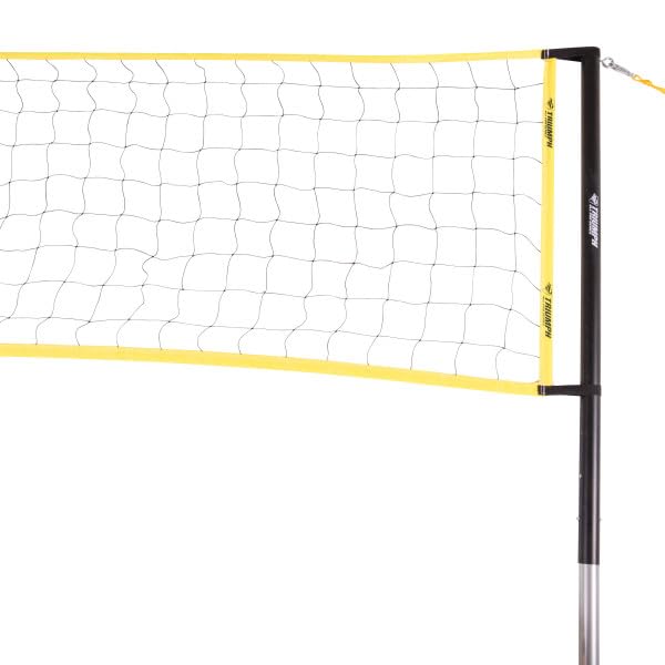 Triumph Sports Competition Volleyball Set for Backyard, Beach & Park with 32' Regulation Outdoor Volleyball Net, Steel Poles, Official Ball with Pump, Boundary Lines & Carry Bag