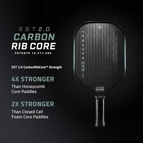 Gearbox GX2 Pickleball Paddle - Carbon Fiber Face, SST 2.0 Power Core, High Spin & Control for an Exceptional All Around Paddle