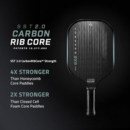 Gearbox GX2 Pickleball Paddle - Carbon Fiber Face, SST 2.0 Power Core, High Spin & Control for an Exceptional All Around Paddle