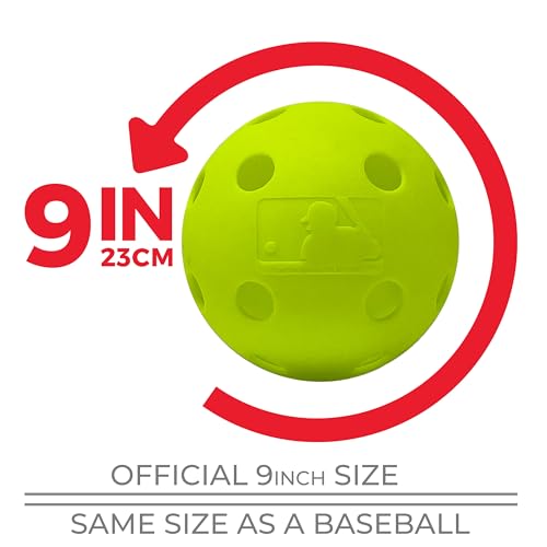 MLB Indestruct-A-Ball Optic Training Balls (8-Pack), 9-Inch, Yellow