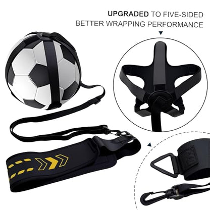 Soccer Training Equipment Football Kick Solo Trainer Adjustable Waist Belt Elastic Rope, Aids Hands Free Throw Sole Practice Fits Ball 3, 4, 5 and Volleyball Rugby (Yellow) - color: Yellow