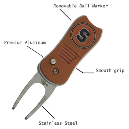 Switchblade Divot Repair Tool with Logo Printed Removable Magnetic Ball Marker-Best Divot Fixer - style: Syracuse Orangemen