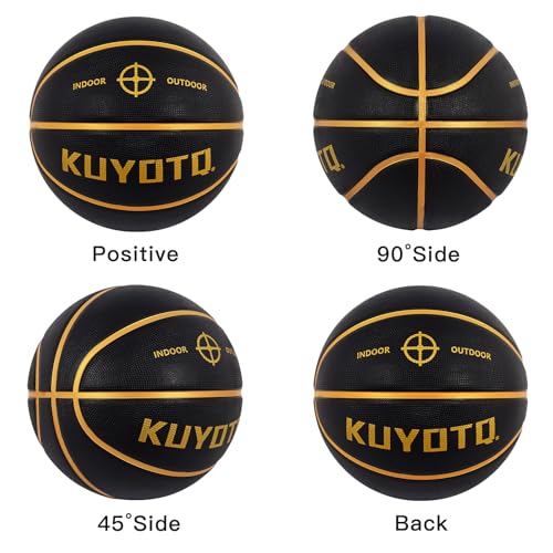 KUYOTQ Kids Youth Adult Size 3/4/5/6/7 (22/25.5/27.5/28.5/29.5") Basketball Premium Rubber or Faux Leather Basketball Indoor Outdoor Basketball for Boys Girls Womens Mens Basketball Gifts (Deflated)