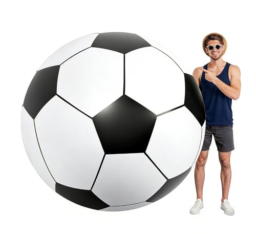 Giant 5 ft Inflatable Soccer Ball with Rapid Valve - Massive PVC Football for Beach, Backyard, Party Games & Parades - Adult & Teen Outdoor Sports Toy (5 FT) - size: 5 FT