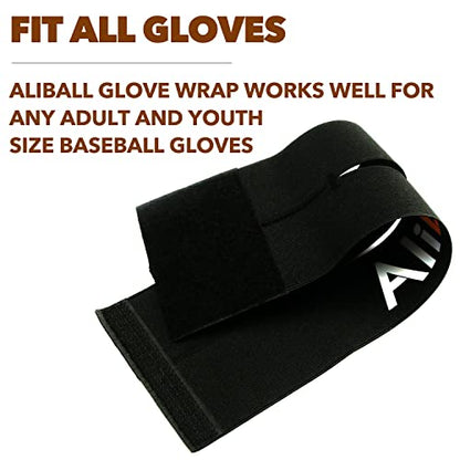 AliBall Baseball Glove Wrap, Softball and Baseball Glove Strap, Replace of Using Steam, Hot Water Break-in, Quickly Keep The Pocket Formed, Easy Quick to Put On and Take Off, Fit All Gloves