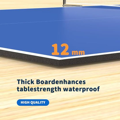 Ping Pong Table Topper for Pool Table, 8X4 FT Foldable Table Tennis Table Conversion Top with Net & Premium Foam Padding - Perfect for Family Game Rooms - color: Blue