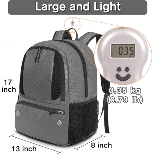 YOREPEK Soccer Backpack,Soccer Bag with Ball Holder, Water resistant Sport Equipment Bags Fit Basketball Volleyball Football - color: Deep Grey