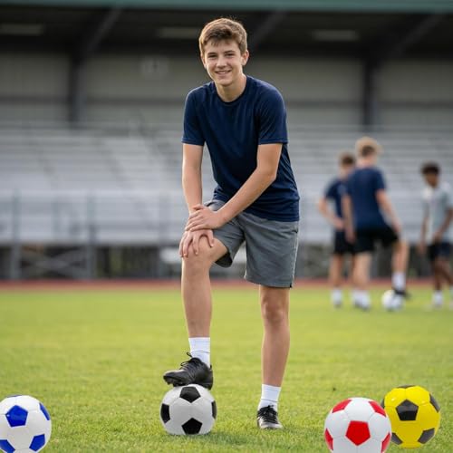 12 Pack Soccer Balls Size 4 with 2 Pumps, for Youth Adult Sports Training Practice Competition Game