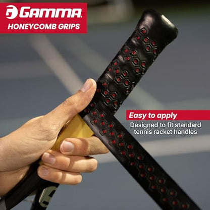 Gamma Sports, Tennis Honeycomb Replacement Grip, Firm Feel, Moisture Wicking Surface, Durable, Mulitple Colors, Racket, Racquet Grip, High Traction Surface, Versatile - color: White