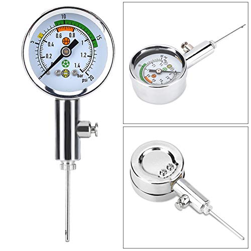 Ball Pressure Gauge, Basketball Air Guage, Stainless Steel Accurate Air Pressure Gauge for Football Soccer Basketball Volleyball and Other Balls