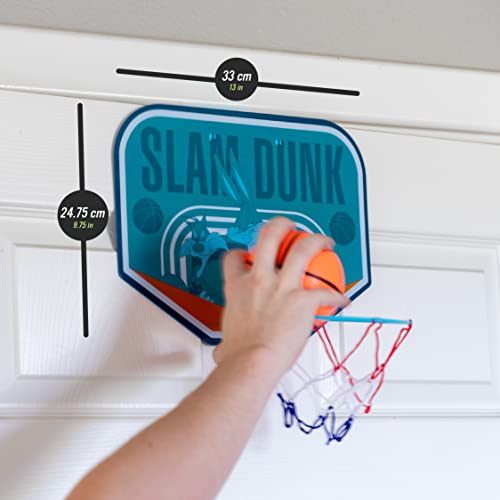 Paladone Looney Tunes Space Jam Over the Door Mini Basketball Hoop Indoor Sports Toys for Boys and Girls, Office, Dorm, and Teen Boy Room Accessories
