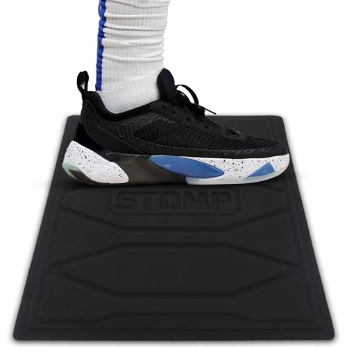 STOMP Athletics: Reusable Mini Traction Mat (As Seen on Shark Tank) for Volleyball & Basketball Shoes - Alternative for Basketball Sticky Mats - Non-Slip Shoe Cleaning Pad - 11"x15" - color: Black