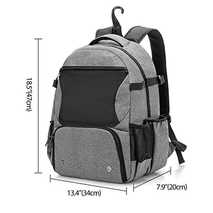 Baseball Backpack Holds Up to 4 Bats, Softball Bat Bag with Vented Shoe Compartment Up to Mens 13, Hence Hook and Multi Pockets for Essentials