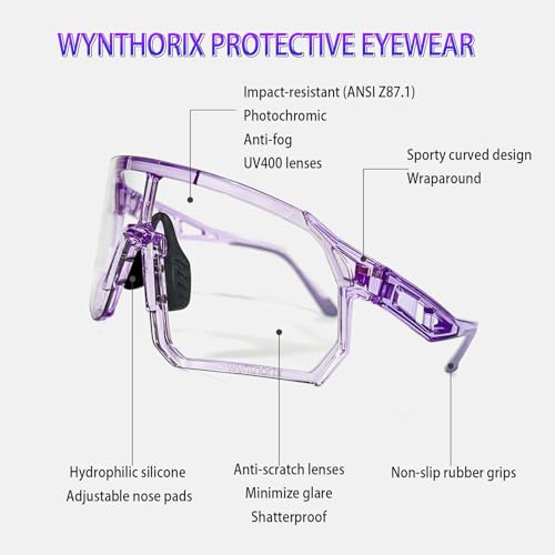 Pickleball Glasses for Women Teens Protective Eyewear Safety ANSI Z87.1 Tennis Squash Racquetball Goggles - color: Purple