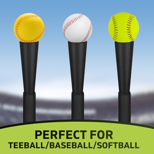 Baseball Tee for Kids, Adjustable 19"-32" Height Telescopic Molded Rubber Tee, Batting Tee,Youth Hitting Tee, Softball Tee for Any Age Player Baseball Practice