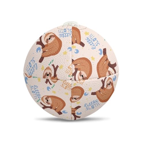 SYtrade Recreational Football Game Footballs PU Composite Leather Footballs for Training Indoor Outdoor - color: Little Sloth Moon Star