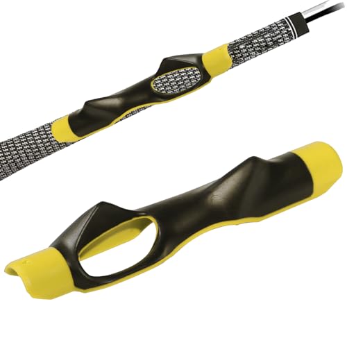 Golf Grip Trainer Attachment for Kids and Woman Beginner Training Equipment for Improving Hand Positioning on Golf Club Right Handed Golf Swing Trainer 6 Inches - color: Yellow