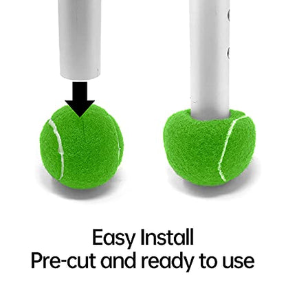 Magicorange 4 PCS Precut Walker Tennis Balls for Furniture Legs and Floor Protection, Heavy Duty Long Lasting Felt Pad Glide Coverings