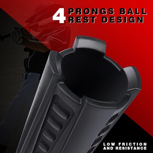 4-Prongs Ball Rest Batting Tee for Baseball and Softball， 23" to 44" Adjustable Baseball Tees for Hitting，Heave Duty Base Baseball Tee （No Included The Baseball） - style: PRO