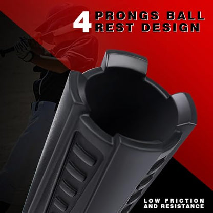 4-Prongs Ball Rest Batting Tee for Baseball and Softball， 23" to 44" Adjustable Baseball Tees for Hitting，Heave Duty Base Baseball Tee （No Included The Baseball） - style: PRO