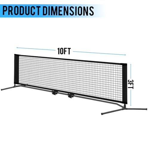 FDLS 5FT/10FT Portable Small Pickleball Net for Driveway Backyard,with Carry Bag for Indoor Outdoor, for All Levels, Easy Set up - style: 10FT Black
