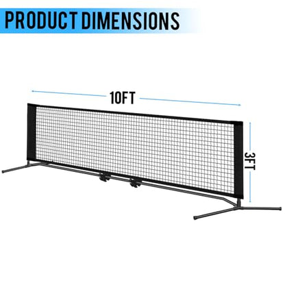 FDLS 5FT/10FT Portable Small Pickleball Net for Driveway Backyard,with Carry Bag for Indoor Outdoor, for All Levels, Easy Set up - style: 10FT Black