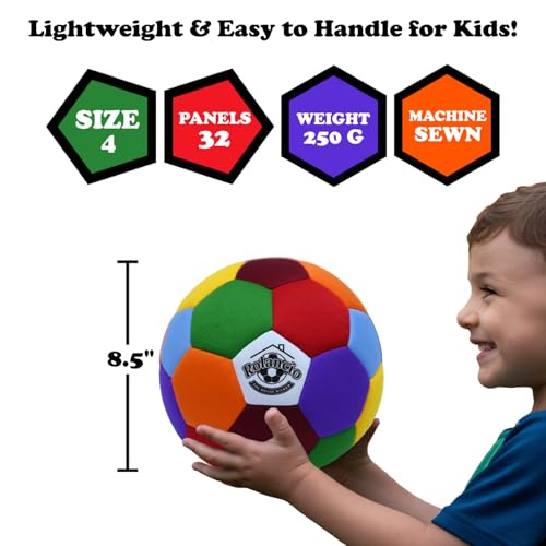 Indoor Soccer Ball Size 4 Soft & Safe Kids Indoor Ball for Home and Yards The House Ball Ideal for Silent Dribbling, Training, Perfect Soccer Gift, Fun Soft Soccer Ball