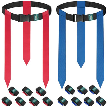 Mao'er Flag Football Belts, 10 Player Flag Football Set with 30 Flags For Kids Youth And Adults Training Equipment