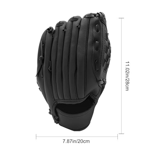 Baseball Training Gloves - Soft PU Leather Catch Mitt, Lightweight Youth Beginner Glove | Durable Practice Catchers Glove, Comfortable Throwing Mitt for Kids Girls Boys Adult Players - color: Black - 11.5 inches
