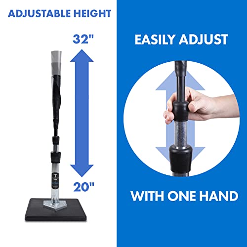 Tanner TEE The Original Youth Size Batting Tee (UP to Age 8)| Premium Adjustable Baseball/Softball Hitting Tee 20"-32", Flexible Hand-Rolled Flextop and Short Tee Stem for Ages 8 & Below (TT002)