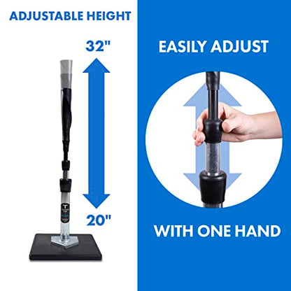 Tanner TEE The Original Youth Size Batting Tee (UP to Age 8)| Premium Adjustable Baseball/Softball Hitting Tee 20"-32", Flexible Hand-Rolled Flextop and Short Tee Stem for Ages 8 & Below (TT002)