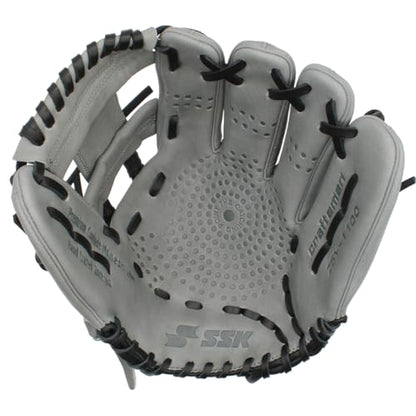 SSK Z5 Craftsman Youth Baseball Glove – 10.5” – 11” – 11.25” – 11.5” Right & Left Hand Throw - color: Grey/Black - I Web, size: 11" - Right Hand Throw