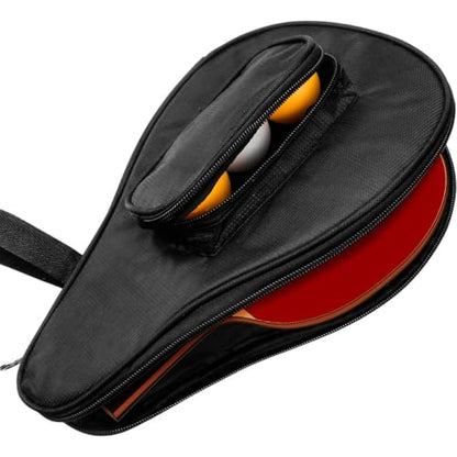 KALLORY Table Tennis Paddle Case Protective Fixed Storage Bag Black Reusable Organizing Carry Bag for Ping Pong Racket Sports Equipment