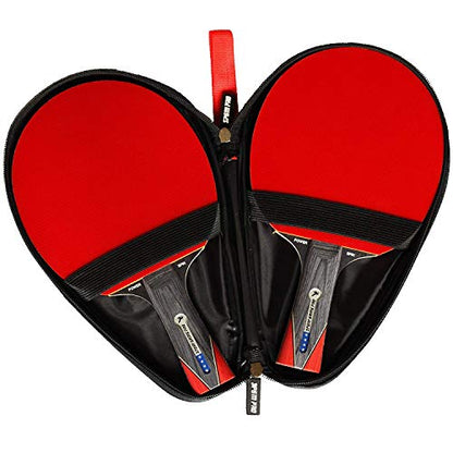 Ping Pong Paddle with Killer Spin + Case for Free - Professional Table Tennis Racket for Beginner and Advanced Players - Improve Your Ping Pong Skills with JT Ping Pong Paddle Set - color: Dark red