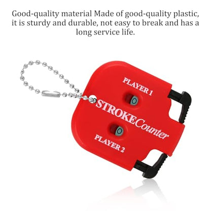 2pcs Golf Stroke Counter, Mini Golf Score Keeper Handy Portable 2-Player Shot Clicker Scorekeeper with Key Chain for Different Kinds of Competitions and Games (Red)