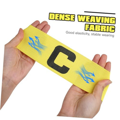 Soccer Captain Armband - Adjustable Captain Bands for Youth, Kids & Adult Players, Team Sports Arm Band for Football, Yellow