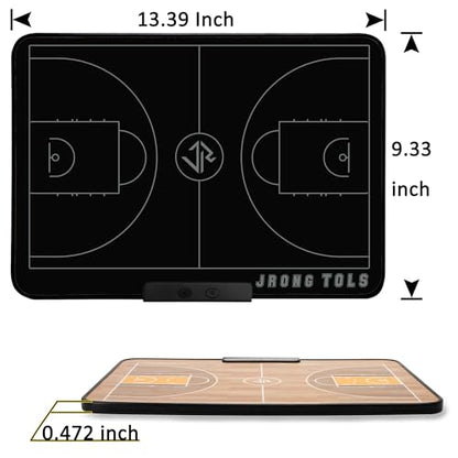 Double-Sided Electronic Basketball Coaching Board,16-Inch Full Screen LCD Digital Tactical Writing Tablet for Basketball Strategy Teaching Coach Board