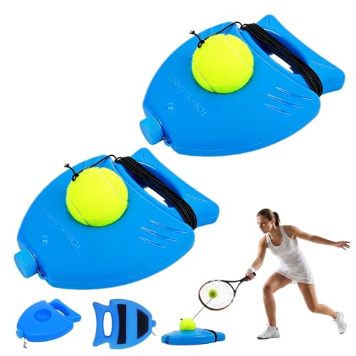 Portable Tennis Trainer Rebounder for Home & Backyard Practice, Improve Your Swing Solo, Weighted Base with String, No More Chasing Balls, Perfect Training Tool for Adult Beginners