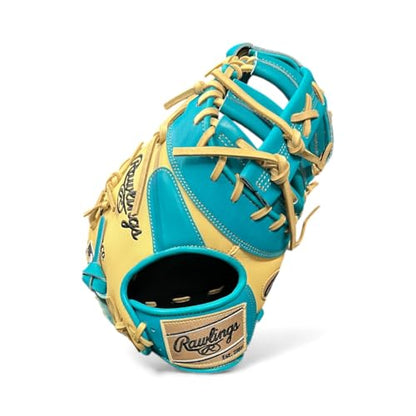 Rawlings Heart of the Hide Speed Shell Baseball Glove – Teal/Blonde – First Base Mitt & Catcher’s Mitt – Pro HOH Leather – Lightweight – RHT & LHT Available - size: 13