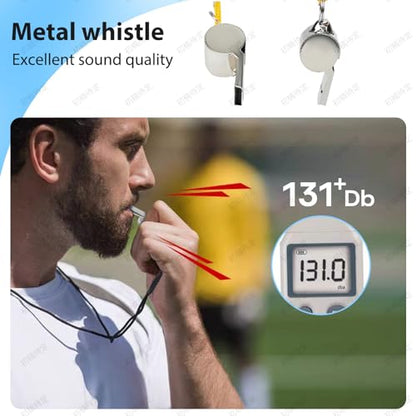 Plume'CHJ Whistle, Stainless Steel Super Loud Sports Whistle with Lanyard, Perfect for Referees, Coaches, Polices, Outdoor Sports, Emergency