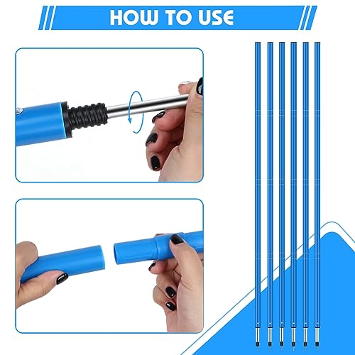 Agility Training Poles Equipment Soccer Training Equipment Includes 6 Agility Poles,Agility Ladder, 10 Soccer Cones,Jump Rope for Speed Training, Soccer Training, Basketball Athletes & Kids - color: Blue