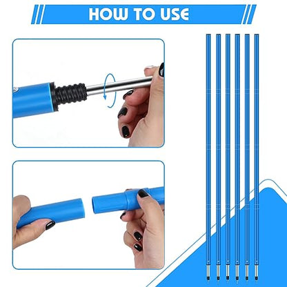 Agility Training Poles Equipment Soccer Training Equipment Includes 6 Agility Poles,Agility Ladder, 10 Soccer Cones,Jump Rope for Speed Training, Soccer Training, Basketball Athletes & Kids - color: Blue