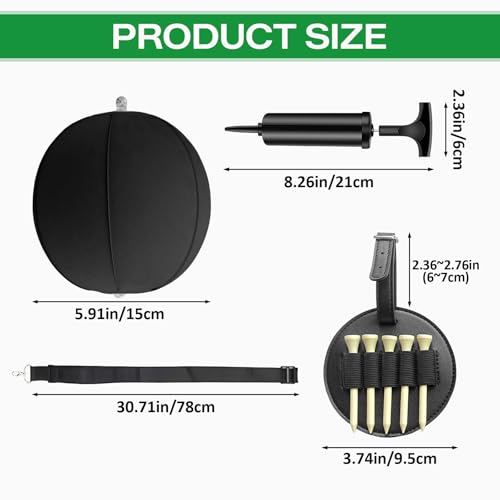 Esoes Golf Swing Ball Training Ball Golf Swing Training aid Inflatable Swing Trainer with Pump & Golf Tee Storage Pouch, Aid for Swing Correction, Prevents Chicken Wing Swing