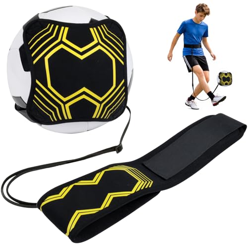 Soccer Kick Trainer with Adjustable Waist Belt, Solo Soccer Training Equipment for Kids and Adults, Kick Back Practice for Dribbling Passing Shooting, Fits Ball Sizes 3 4 5
