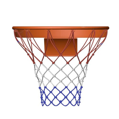 THUNDERBAY 18 inch Standard Double Spring Flex Reinforced Wall Mounted Basketball Rim, Two Nylon Nets Include One Nightlight Basketball Net - style: Basketball Rim with Protective Plate